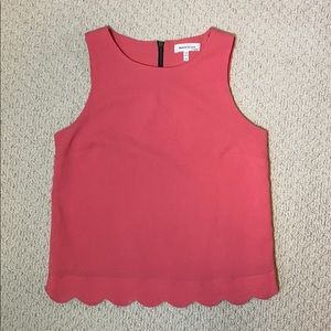 Coral Monteau Scalloped Edge Top